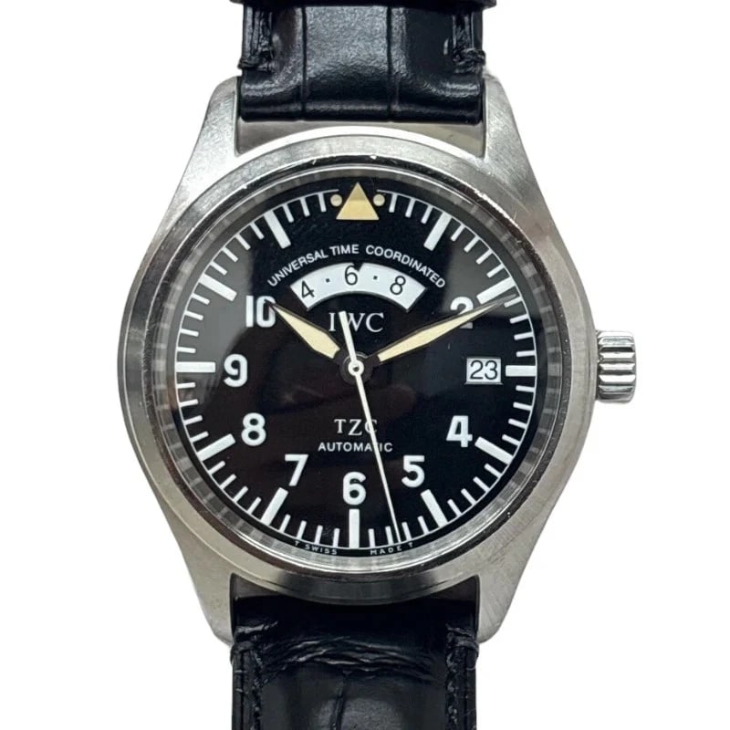 IWC PILOT WATCH FLIEGER BLACK SS/LEATHER STRAP WATCH (1 of 6)