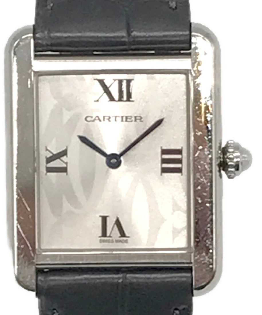 CARTIER TANK SOLO WATCH: Cartier Tank Solo Brand: Cartier Type: Wrist watch Material: none Color: Dial Silver Size: Dial size 1.7cm × 2.0cm Minimum Wrist Size 16.0cm Accessories: None Accessories Notice: When