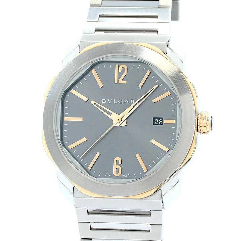 BVLGARI OCTO ROMA WATCH: Bvlgari Octo Roma Brand: BVLGARI Type: Wrist watch Material: Case Material Stainless Steel/18K Pink Gold Band Material SS Color: Dial Gray Size: [ Case size ] 41mm [ Arm circumference size ]
