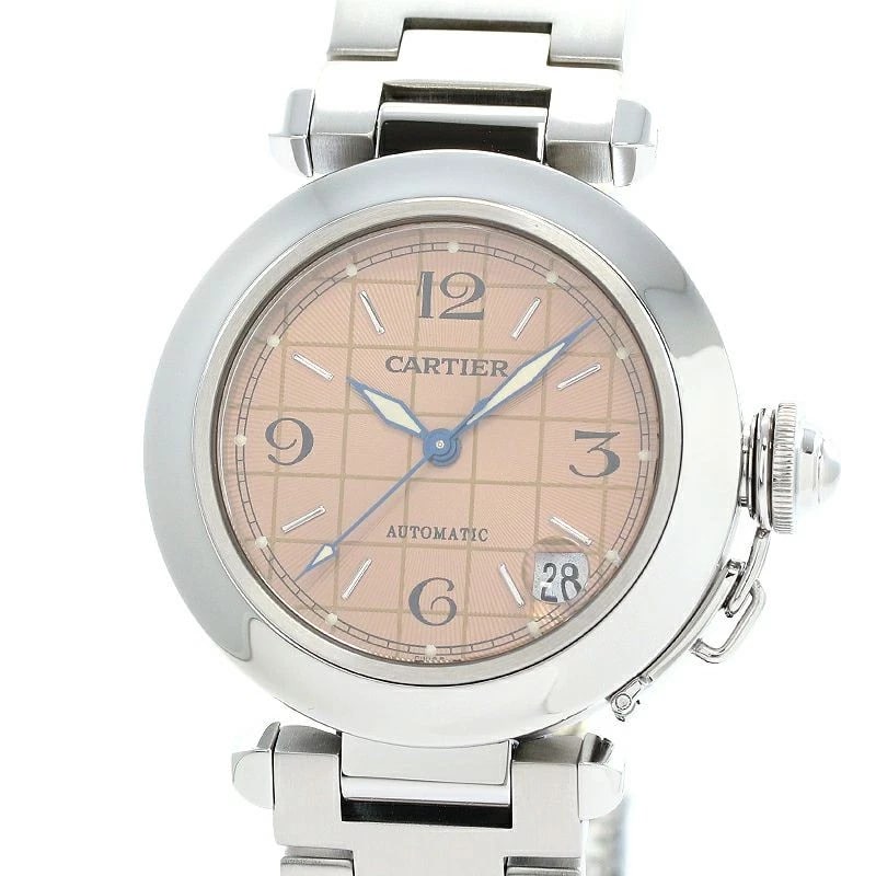 CARTIER PASHA C WATCH: Cartier Pasha C Brand: CARTIER Type: Wrist watch Material: Case Material Stainless Steel Band Material SS Color: Dial Salmon Pink Size: [ Case size ] 35mm [ Arm circumference size ] 17cm 