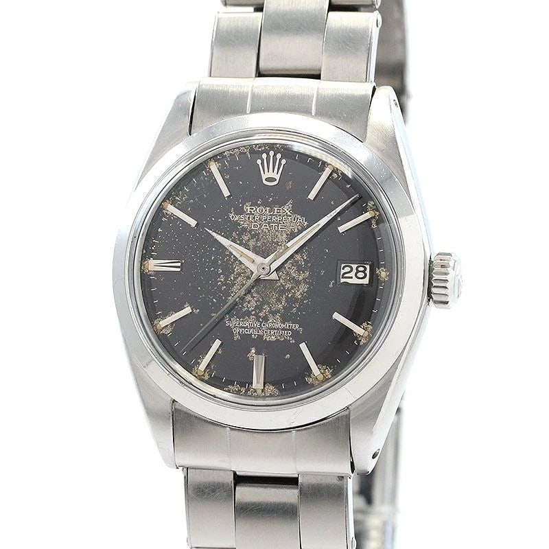 ROLEX OYSTER PERPETUAL DATE GILT DIAL WATCH (1 of 7)