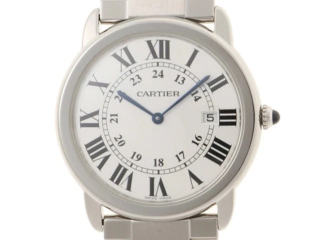 CARTIER RONDE SOLO SILVER ROMAN DIAL QUARTZ WATCH (1 of 3)