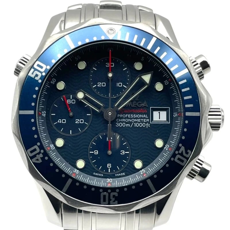 OMEGA SEAMASTER DIVER CHRONOGRAPH NAVY WATCH (1 of 8)