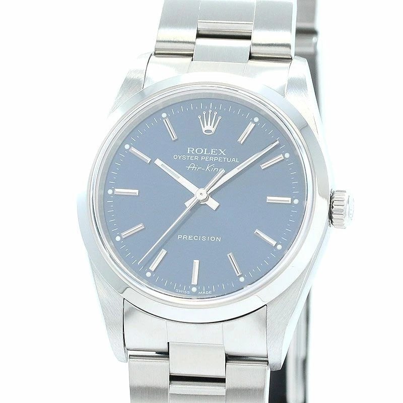 ROLEX OYSTER PERPETUAL AIR KING WATCH: Rolex Oyster Perpetual Air King Brand: ROLEX Type: Wrist watch Material: Stainless Steel Color: Dial Blue Size: [ Case size ] 34mm [ Arm circumference size ] 19cm Accessories: None Accesso