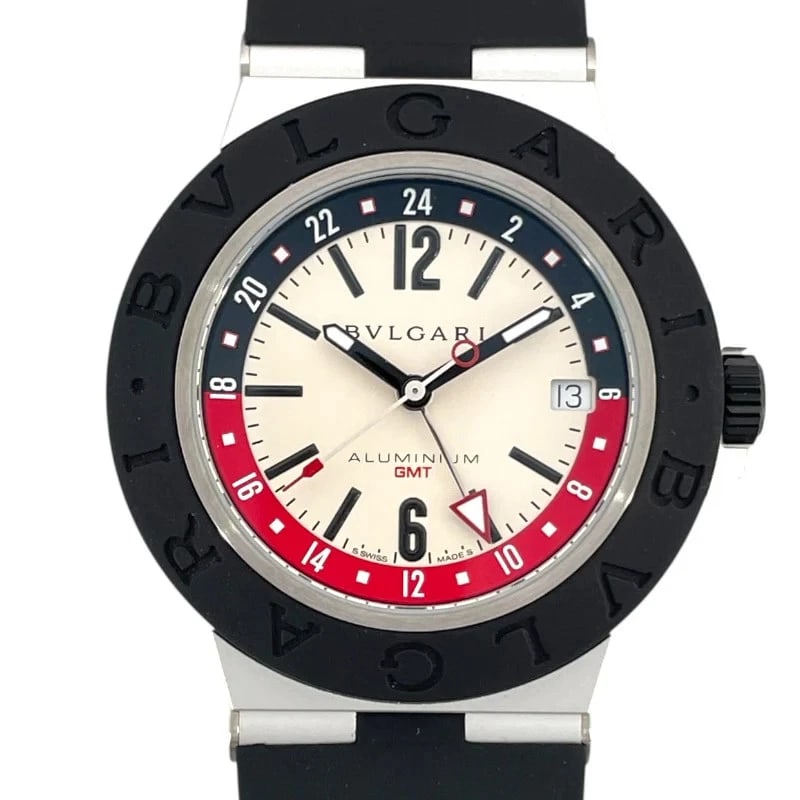 BVLGARI ALUMINIUM WHITE WATCH: Bvlgari Aluminium White Brand: BVLGARI Type: Wrist watch Material: aluminum Color: Dial White Size: [ Case size ] 40mm / Case shape: Round face / Case thickness: 10mm [ Arm circumference size ] 17