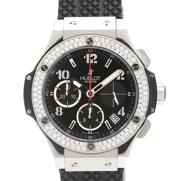 HUBLOT BIG BANG STEEL DIAMOND CHRONOGRAPH WATCH (1 of 3)