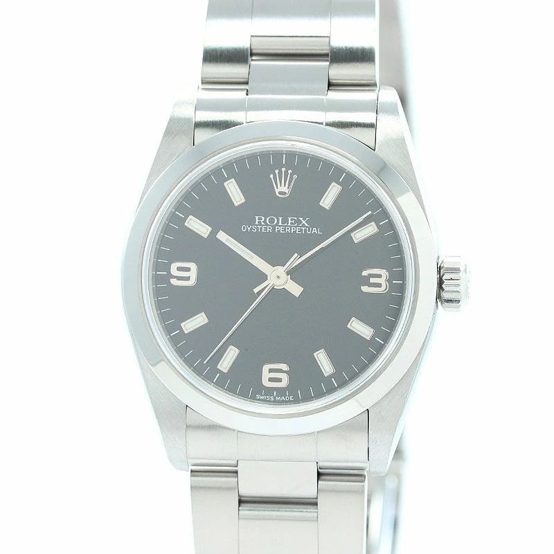 ROLEX OYSTER PERPETUAL WATCH: Rolex Oyster Perpetual Brand: ROLEX Type: Wrist watch Material: Stainless Steel Color: Dial Black Size: [ Case size ] 31mm [ Arm circumference size ] 18.5cm Accessories: None Accessories N
