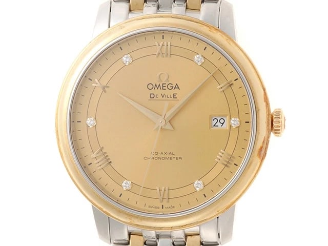 OMEGA DE VILLE PRESTIGE DIAMOND K18 YELLOW GOLD WATCH (1 of 5)