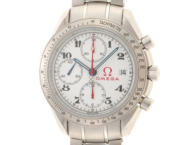 OMEGA SPEEDMASTER DATE OLYMPIC WATCH: OMEGA Speedmaster Date Olympic Brand: OMEGA Type: Wrist watch Material: SS Color: Dial none Size: [ Case size ] 40mm [ Arm circumference size ] 18.5cm Accessories: None Accessories Notice: