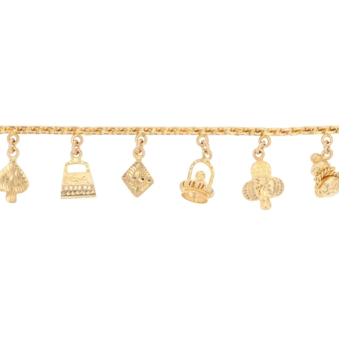 DIAMOND-CUT MULTI-SHAPE DANGLE CHARM BRACELET (1 of 5)
