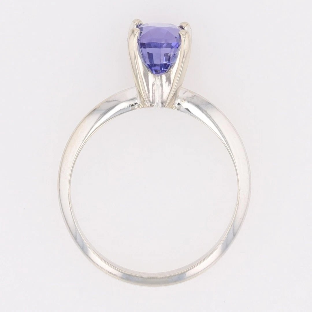 OVAL CUT TANZANITE SOLITAIRE STATEMENT RING - 2