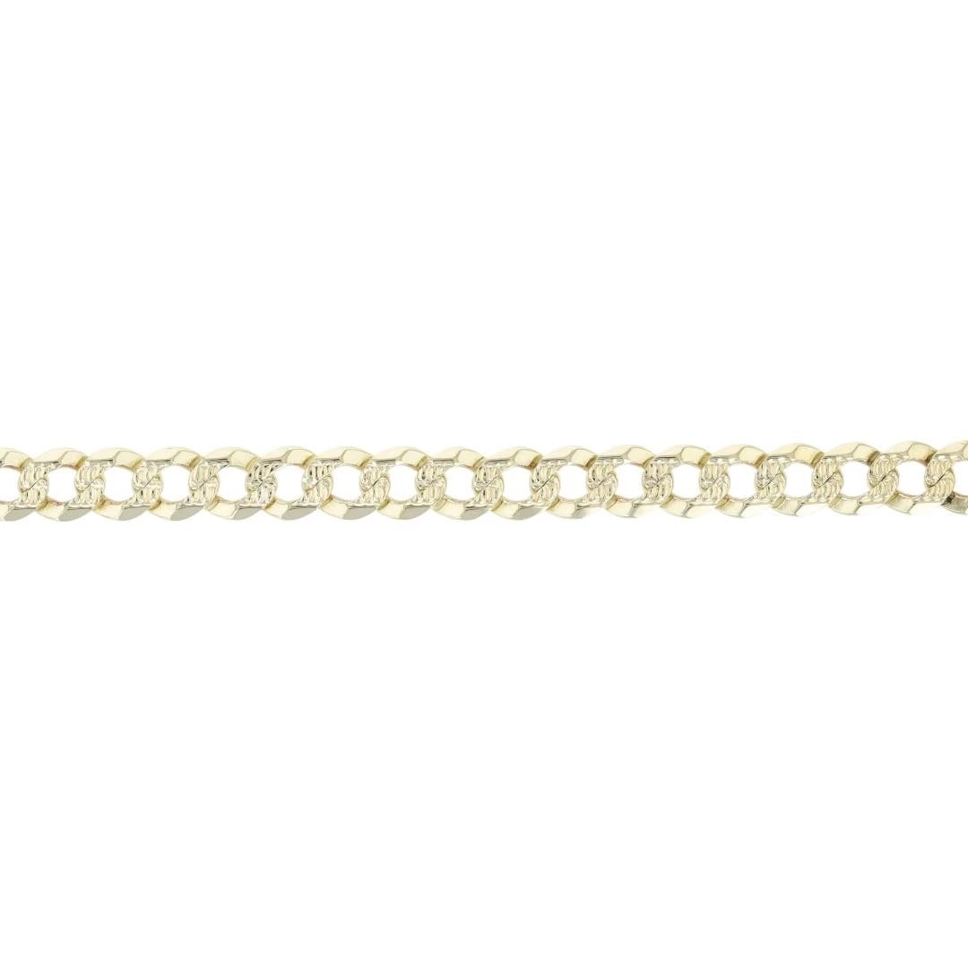 TEXTURED CURB LINK CHAIN BRACELET 10K YELLOW GOLD (1 of 5)