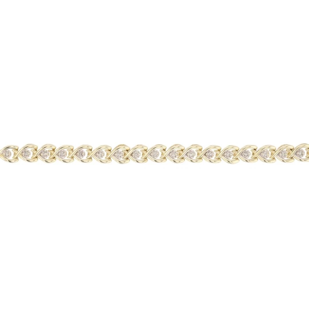 DIAMOND WISHBONE TENNIS BRACELET 10K YELLOW GOLD: Diamond Wishbone Tennis Bracelet 10k Yellow Gold Brand: Unbranded Type: Bracelet Material: 10k Yellow Gold Main Stone/Creation Natural Color: None Size: Bracelet Measurement: 7.25" Length /