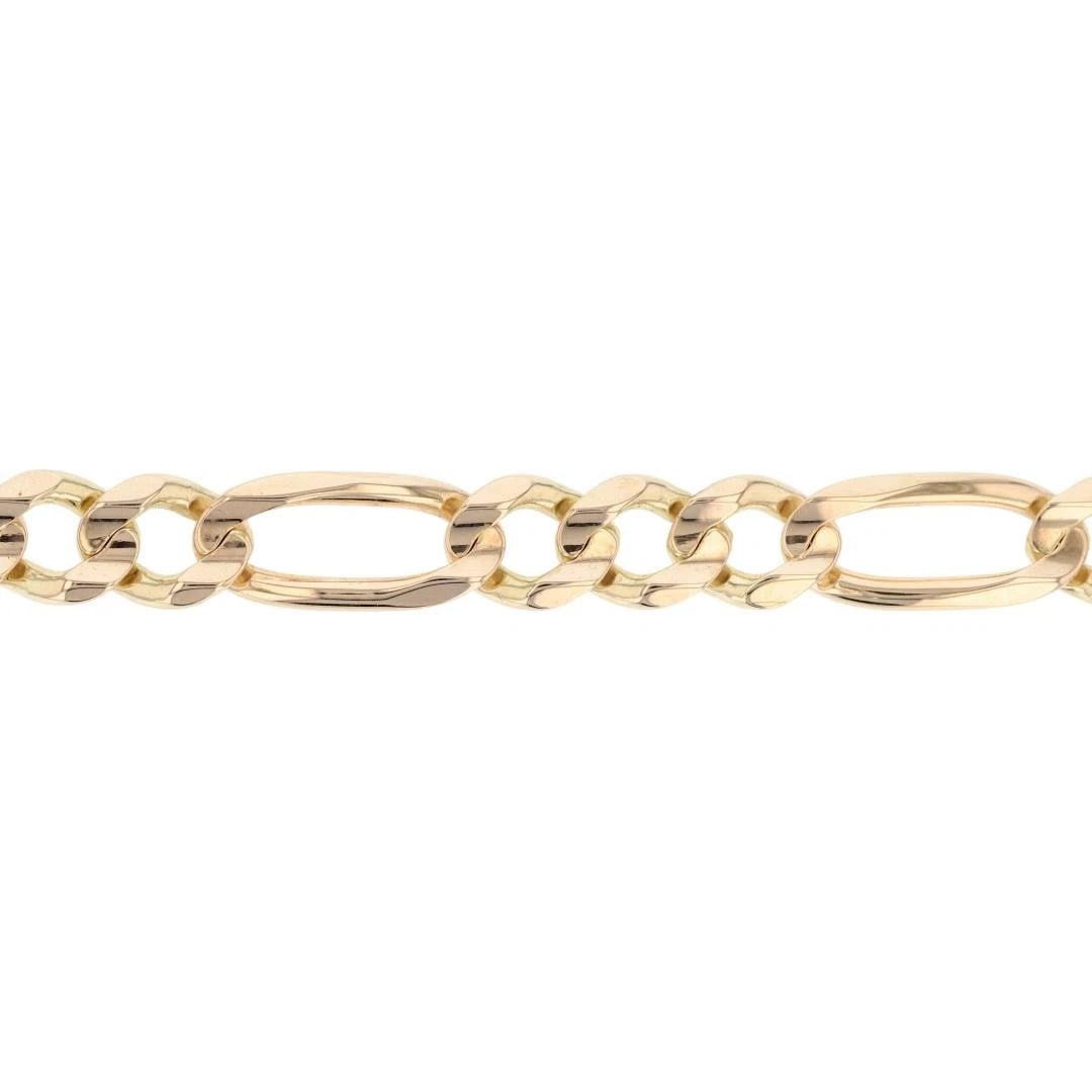 FIGARO LINK CHAIN BRACELET 14K YELLOW GOLD: Figaro Link Chain Bracelet 14k Yellow Gold Brand: Unbranded Type: Bracelet Material: 14k Yellow Gold Color: None Size: Bracelet Measurement: 9" Length / 10mm Accessories: None Accessories