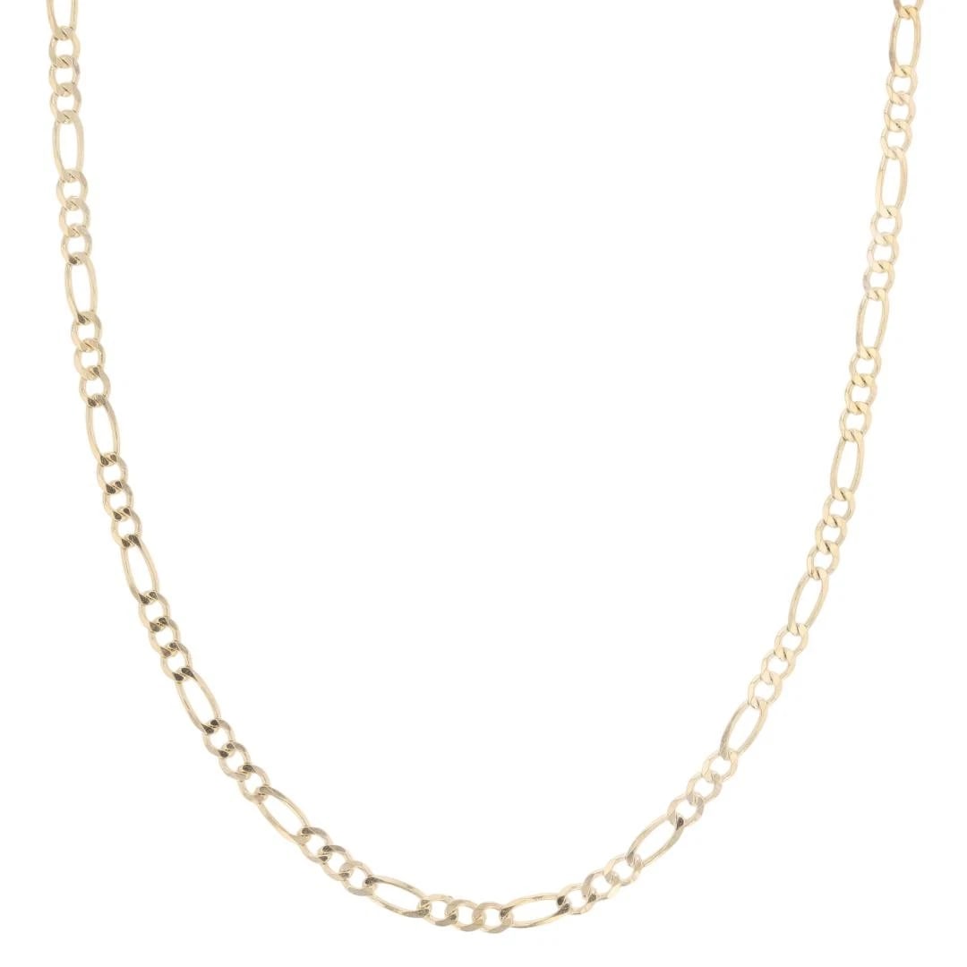 FIGARO LINK CHAIN NECKLACE 14K YELLOW GOLD: Figaro Link Chain Necklace 14k Yellow Gold Brand: Unbranded Type: Necklace Material: 14k Yellow Gold Color: None Size: Necklace Measurement: 20" Length / 2.5mm Accessories: None Accessories