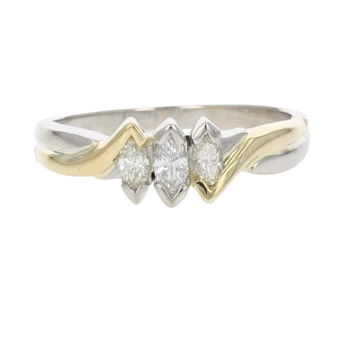 MARQUISE CUT DIAMOND THREE-STONE RING (1 of 2)