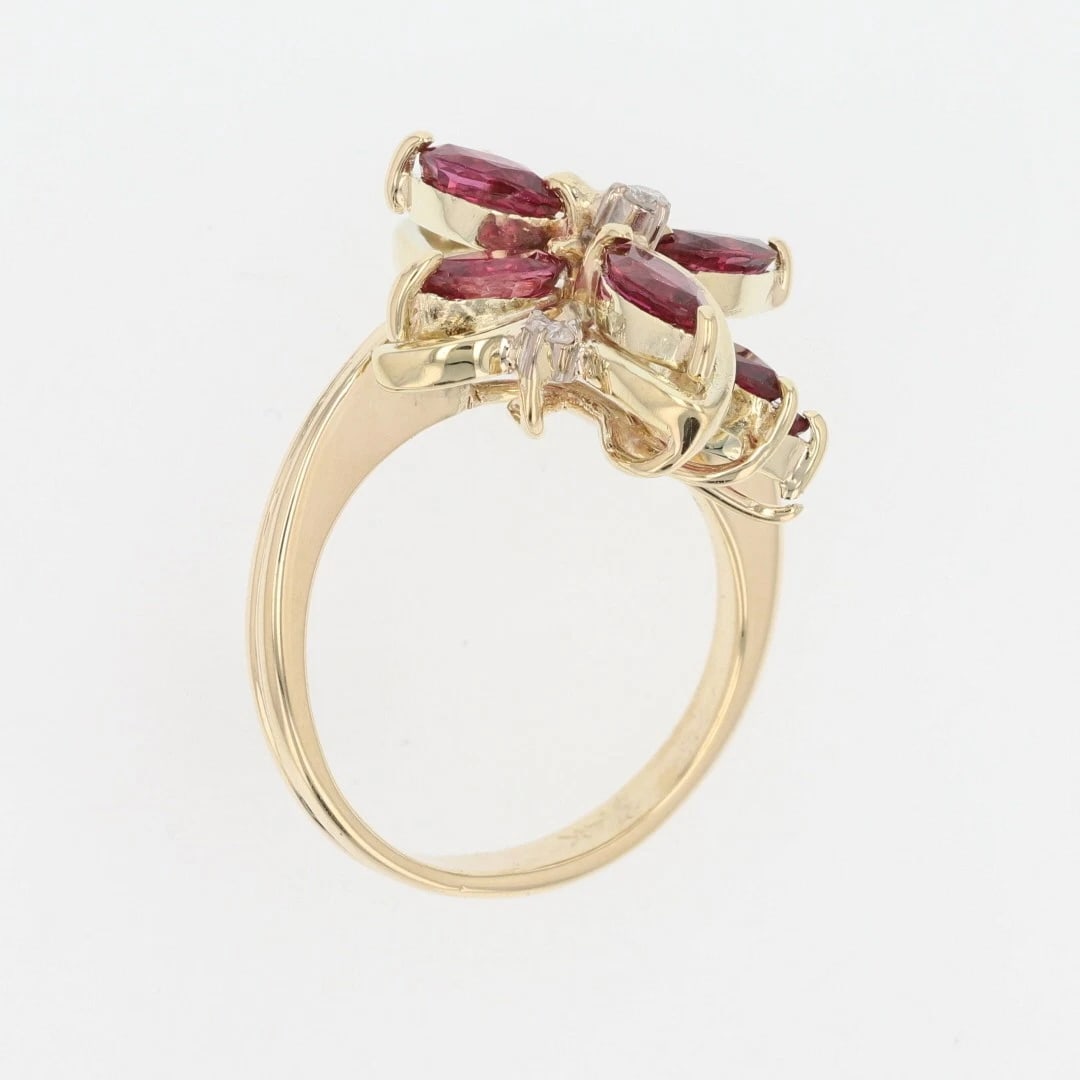 1MARQUISE CUT RUBY WITH DIAMOND CLUSTER RING - 2