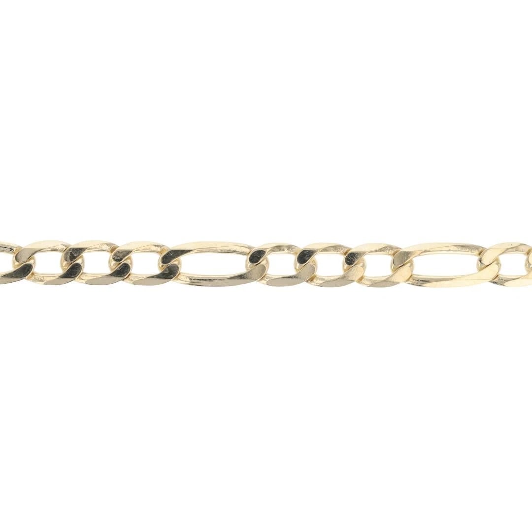 FIGARO LINK CHAIN BRACELET 14K YELLOW GOLD (1 of 5)