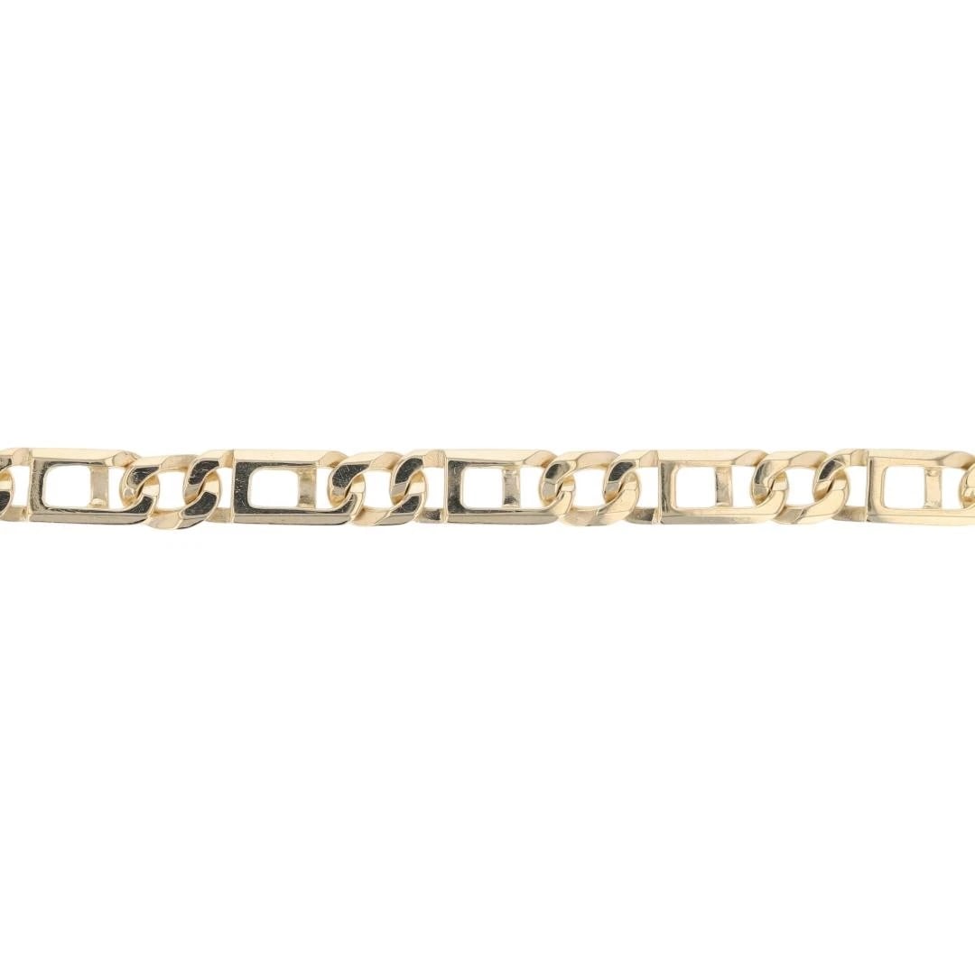 TIGER EYE FANCY LINK CHAIN BRACELET 14K YELLOW GOLD: Tiger Eye Fancy Link Chain Bracelet 14k Yellow Gold Brand: Unbranded Type: Bracelet Material: 14k Yellow Gold Color: None Size: Bracelet Measurement: 9" Length / 6mm Accessories: None