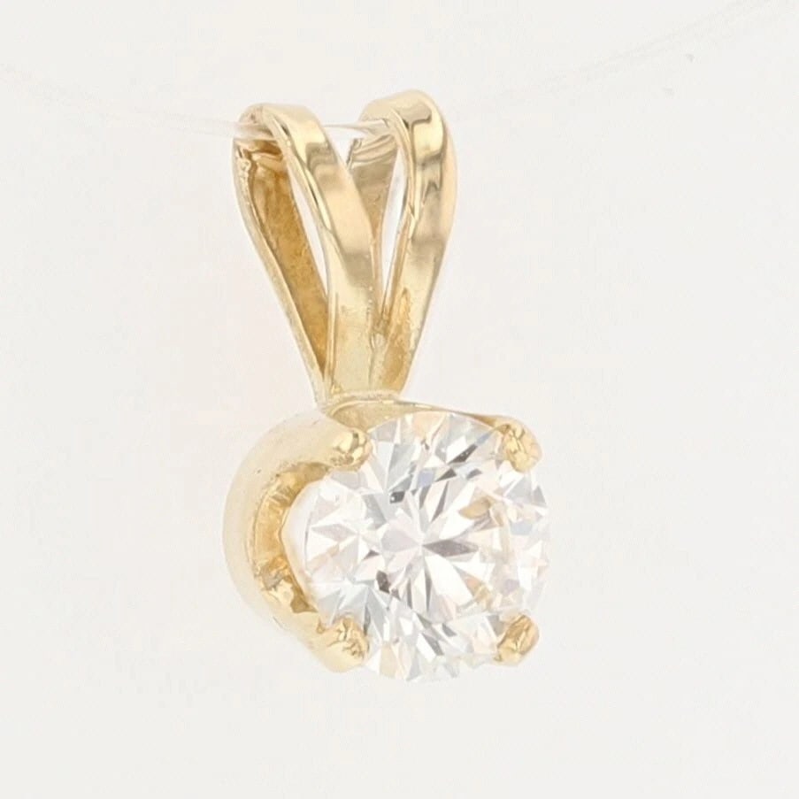 ROUND DIAMOND SOLITAIRE SPLIT BAIL PENDANT - 2