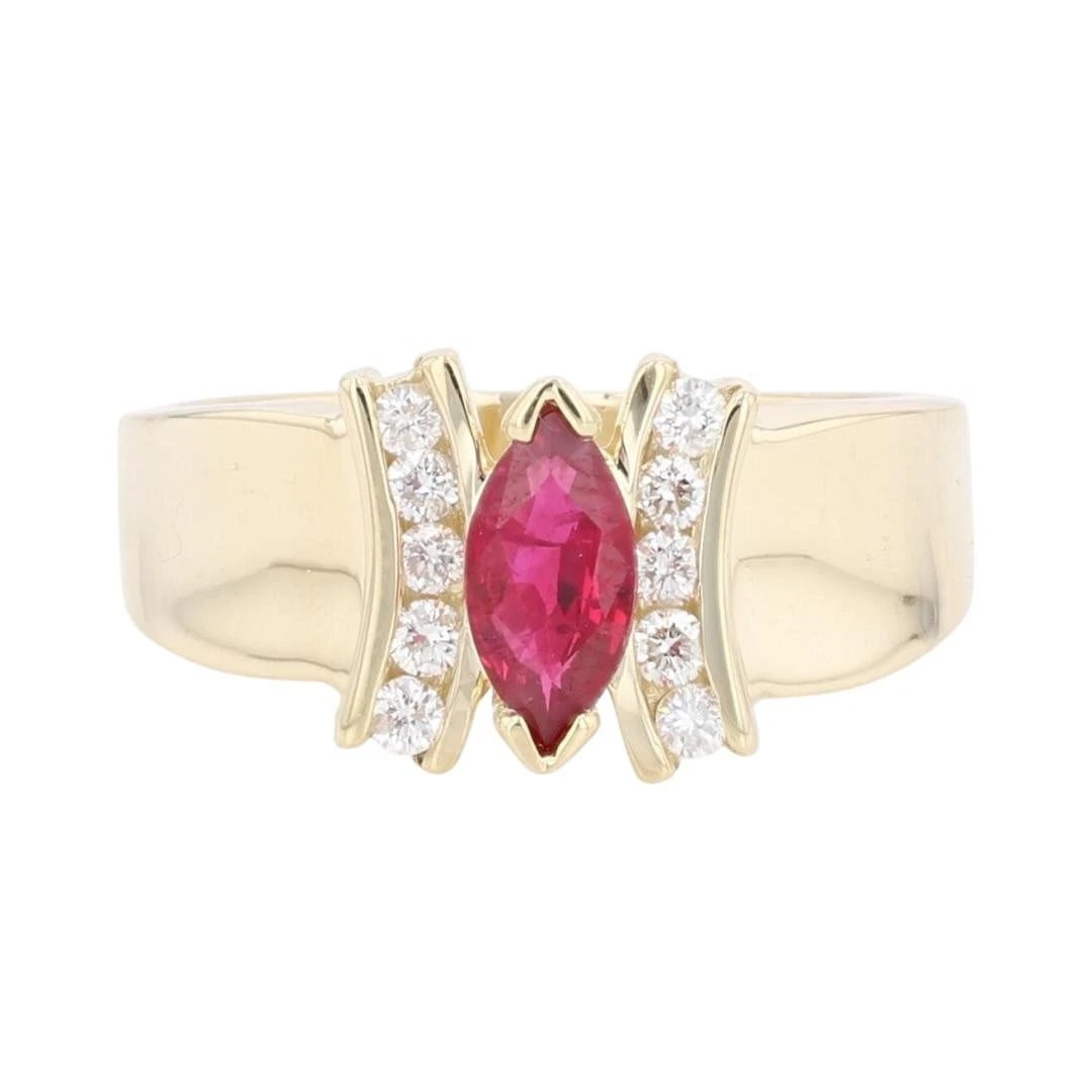 LAB-CREATED RUBY W/ DIAMOND ACCENTS STATEMENT RING (1 of 2)