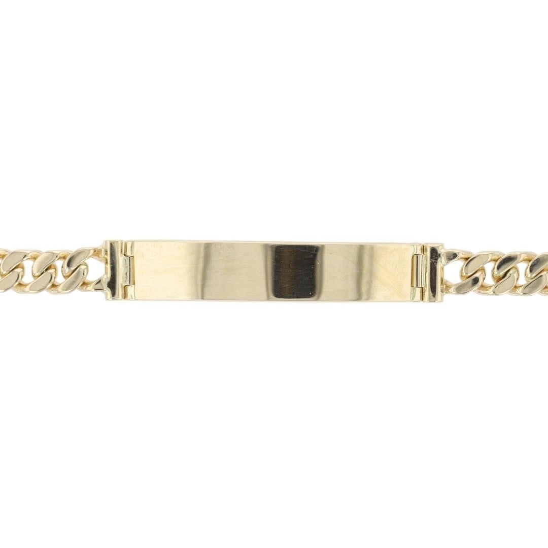 CURB LINK CHAIN ID BRACELET 14K YELLOW GOLD (1 of 5)