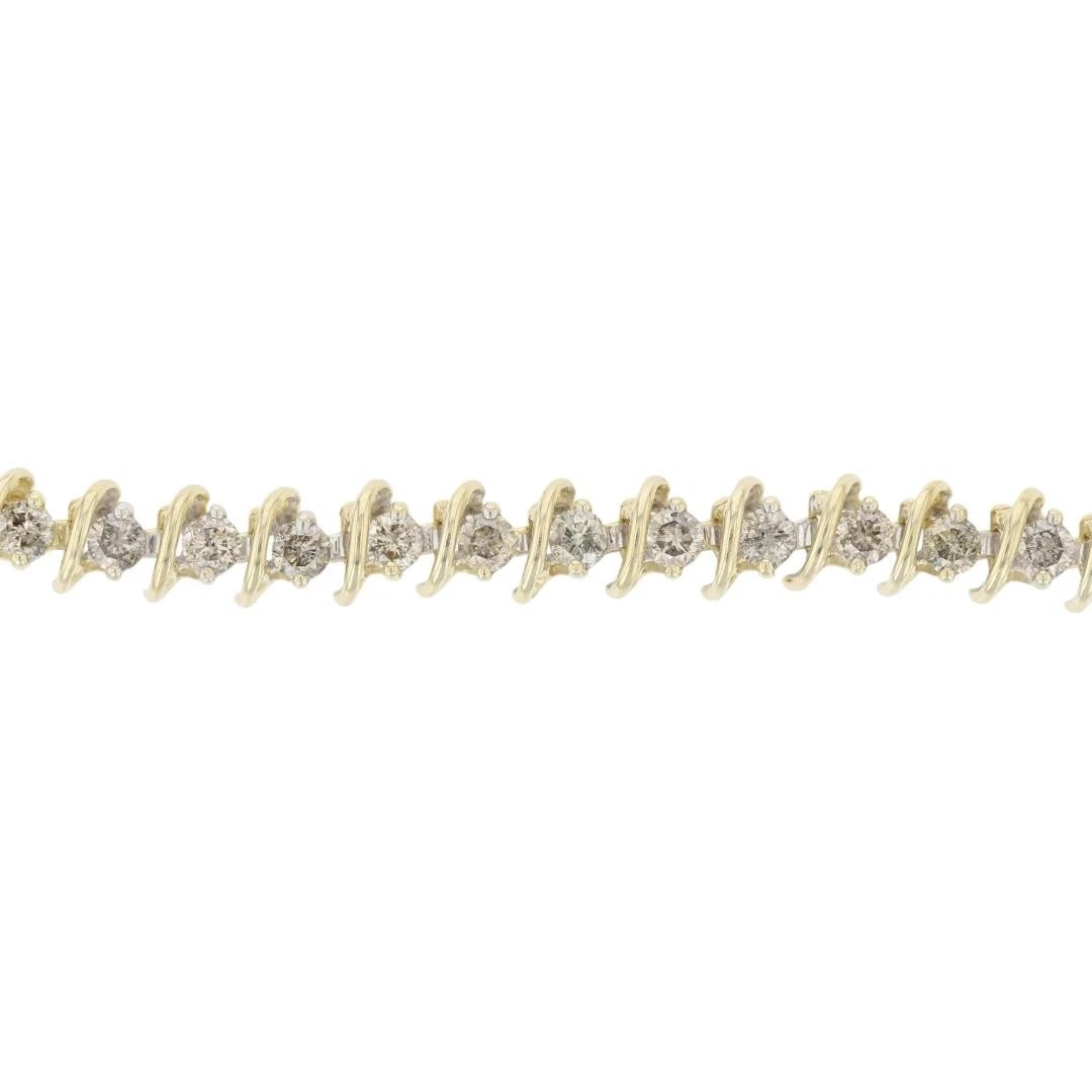 ROUND CUT DIAMOND S-LINK BRACELET 14K YELLOW GOLD: Round Cut Diamond S-Link Bracelet 14k Yellow Gold Brand: Unbranded Type: Bracelet Material: 14k Yellow Gold Main Stone/Creation Natural Color: None Size: Bracelet Measurement: 7.25" Length /