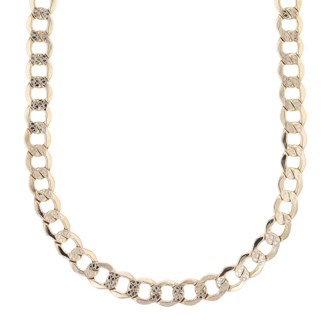 TEXTURED CURB LINK CHAIN NECKLACE 14K ROSE GOLD (1 of 5)