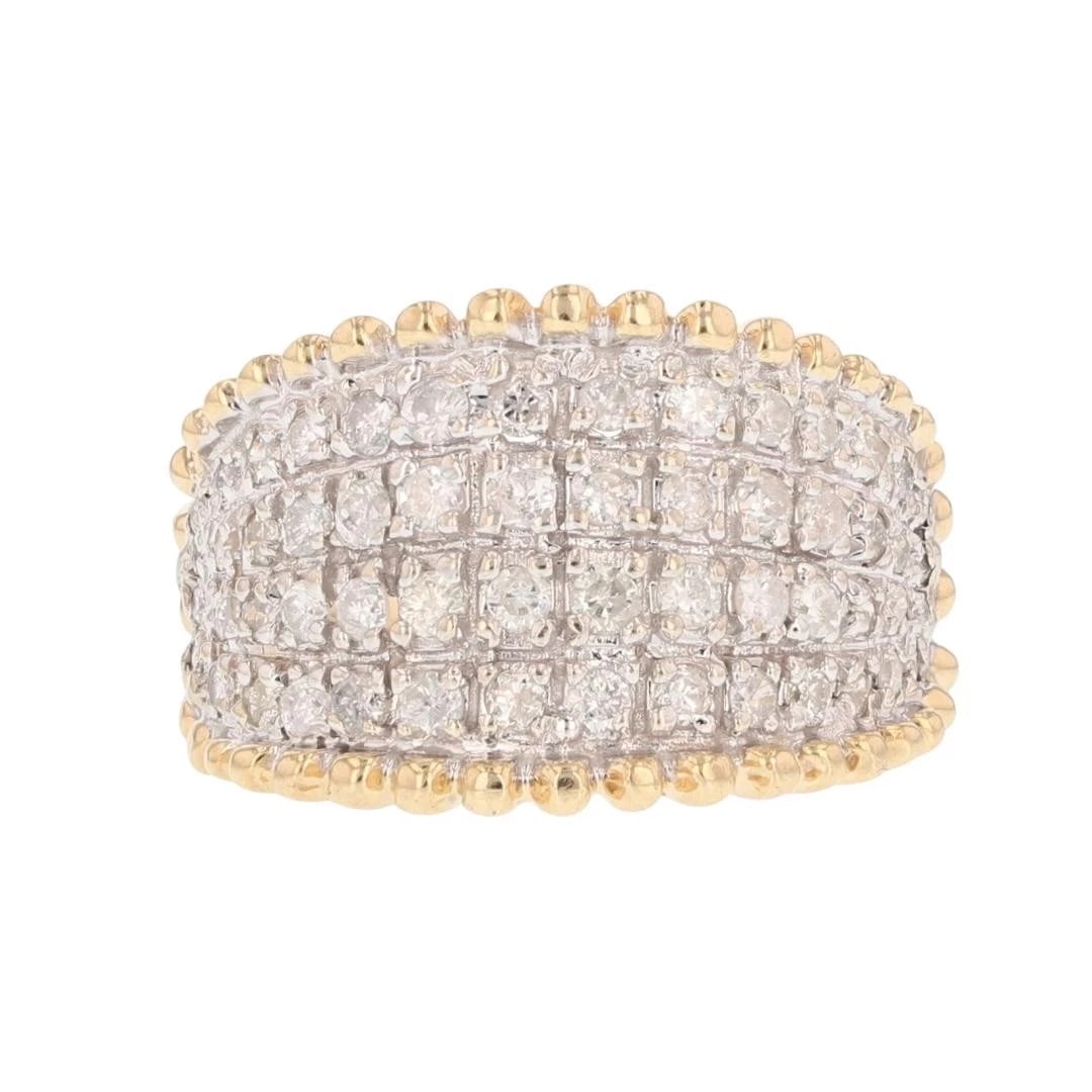 ROUND CUT DIAMOND CLUSTER STATEMENT BAND RING (1 of 2)