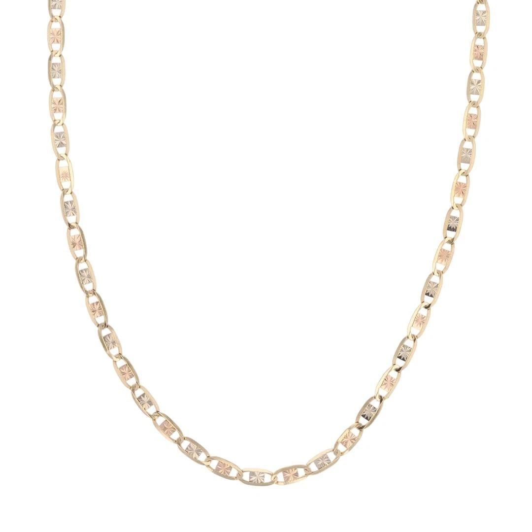 DIAMOND-CUT ANCHOR NECKLACE 14K MULTI-TONE GOLD (1 of 5)