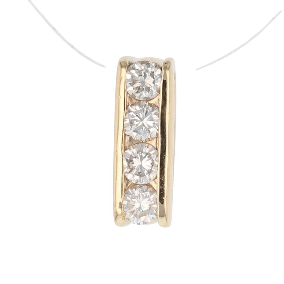 ROUND DIAMOND CHANNEL-SET PENDANT: Round Diamond Channel-Set Pendant Brand: Unbranded Type: Pendant Material: 14k Yellow Gold Main Stone/Creation Natural Color: None Size: Pendant Measurement: 15.8mm x 8.8mm x 5.4mm 
