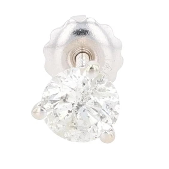 ROUND CUT DIAMOND SOLITAIRE SINGLE STUD SCREW BACK EARRING (1 of 5)