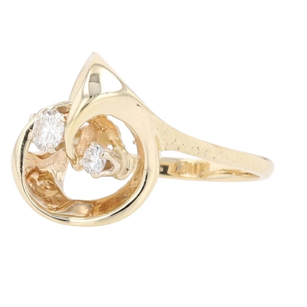ROUND DIAMOND THREE-STONE BYPASS STATEMENT RING - 3