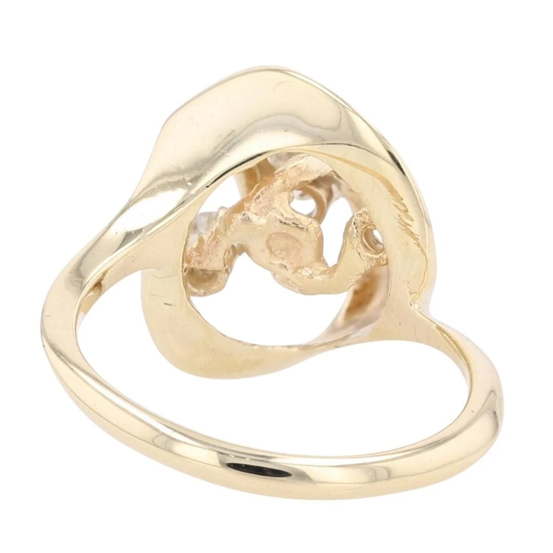 ROUND DIAMOND THREE-STONE BYPASS STATEMENT RING - 5