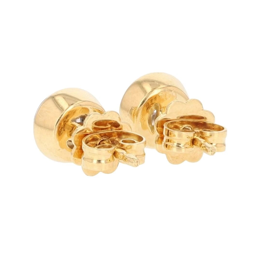 ROUND DIAMOND BEZEL-SET SOLITAIRE STUD PAIR EARRINGS - 4