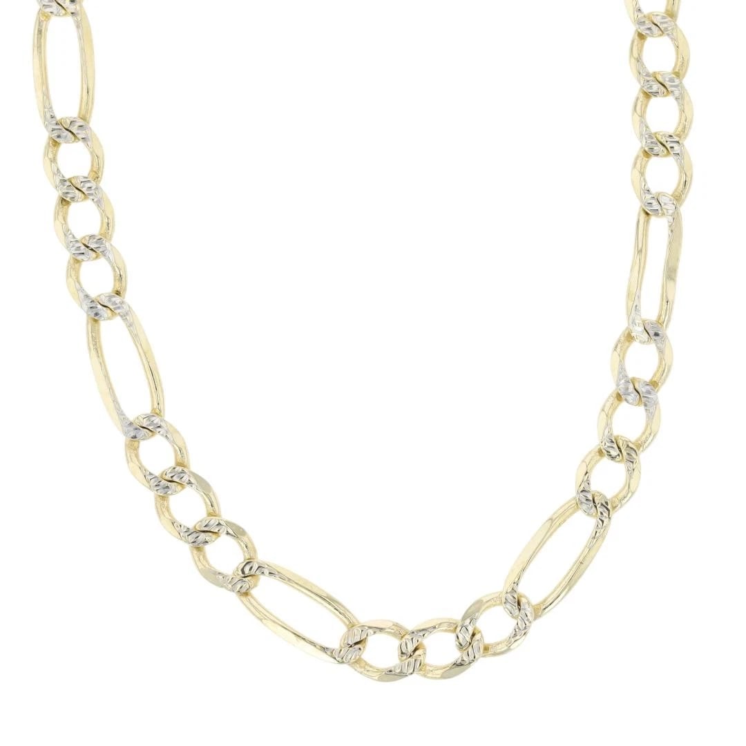 TEXTURED FIGARO CHAIN NECKLACE 14K MULTI-TONE GOLD: Textured Figaro Chain Necklace 14k Multi-Tone Gold Brand: Unbranded Type: Necklace Material: 14k Multi-Tone Gold Color: None Size: Necklace Measurement: 24.5" Length / 4.7mm Accessories: None