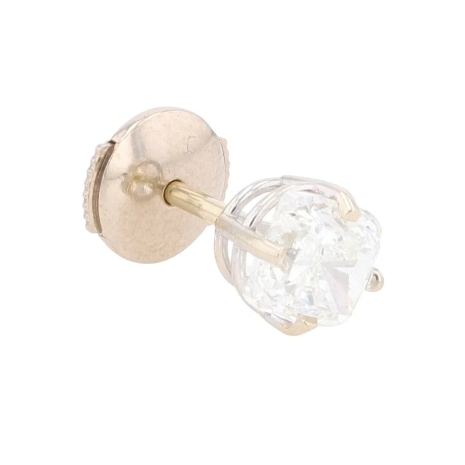 CUSHION DIAMOND SOLITAIRE SINGLE STUD EARRING - 2