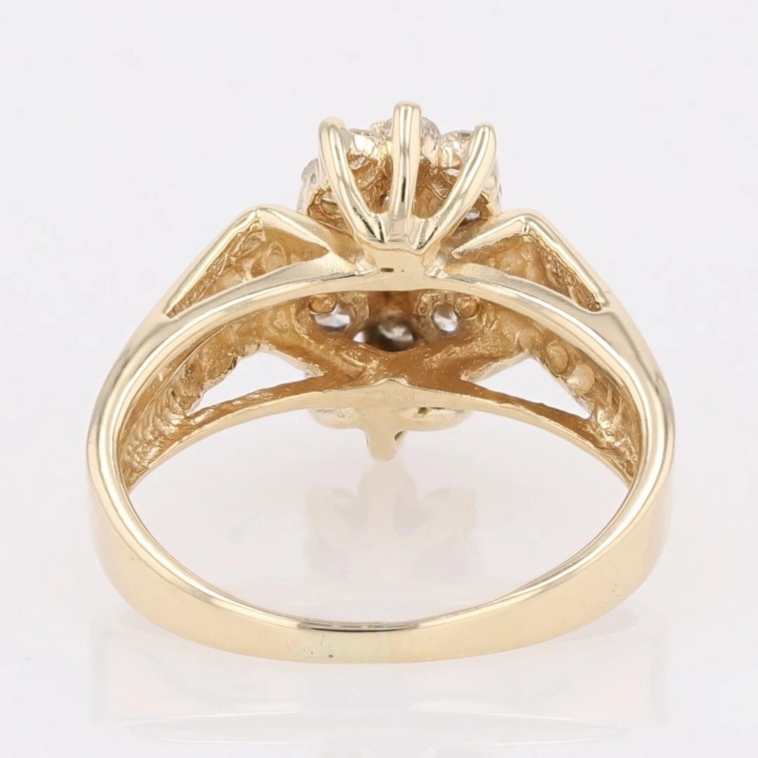 ROUND CUT DIAMOND CLUSTER STATEMENT RING - 3