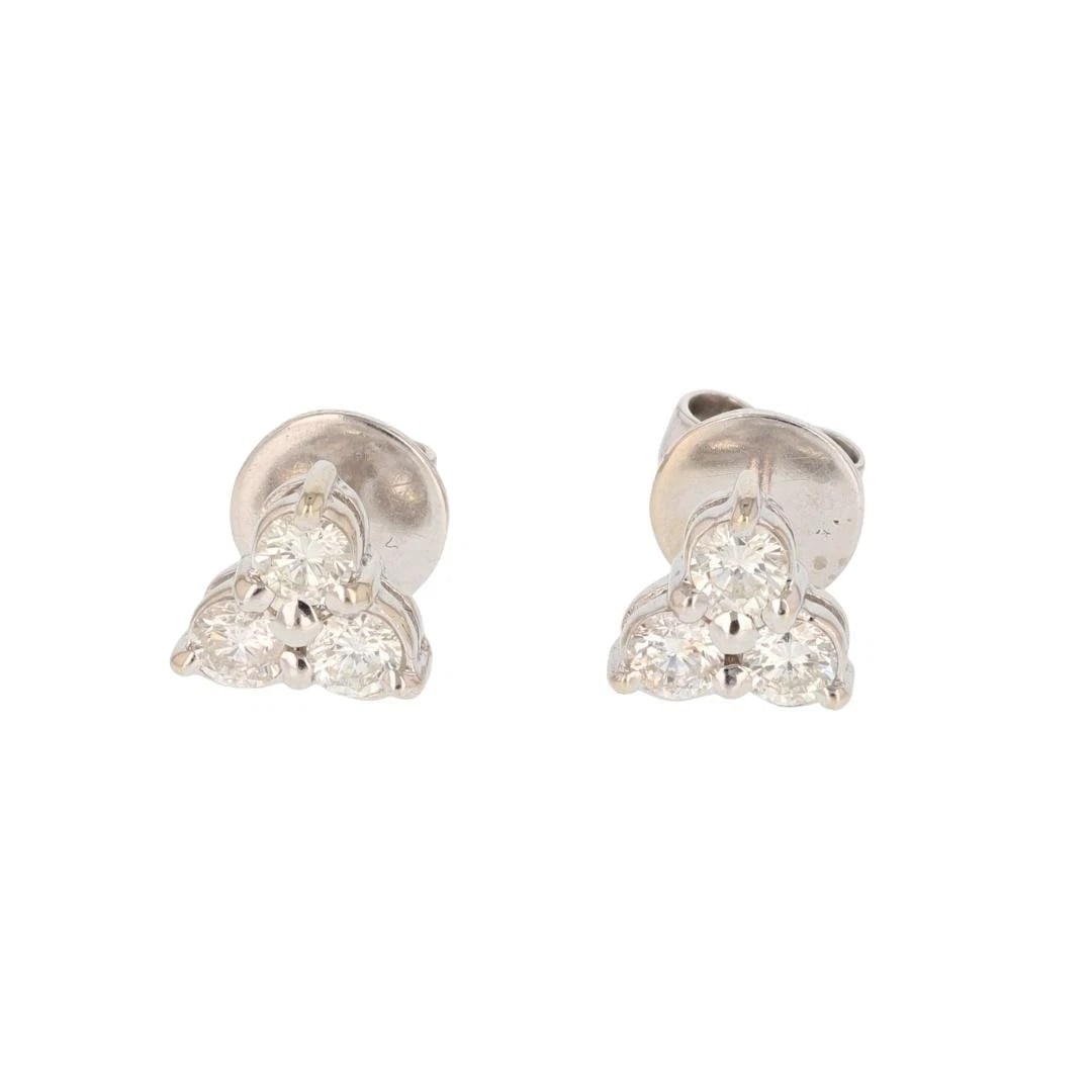 DIAMOND TRIANGULAR CLUSTER STUD PAIR EARRINGS (1 of 5)