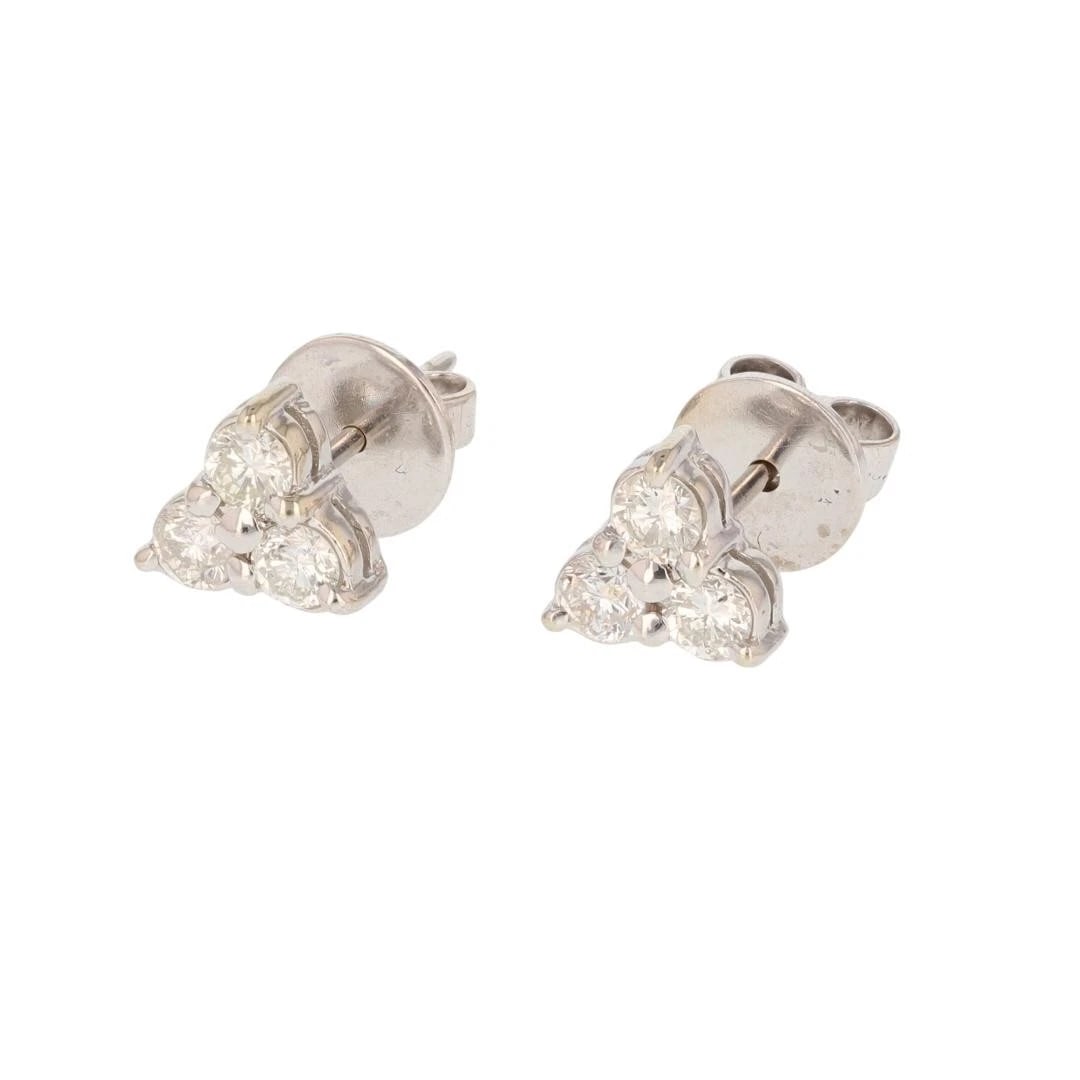 DIAMOND TRIANGULAR CLUSTER STUD PAIR EARRINGS - 3