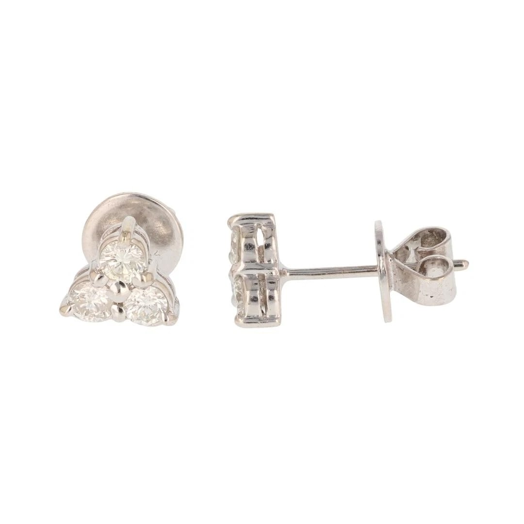 DIAMOND TRIANGULAR CLUSTER STUD PAIR EARRINGS - 5