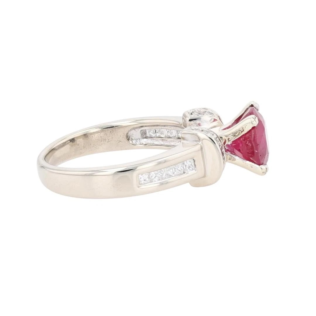OVAL CUT RUBY W/ DIAMOND ACCENTS STATEMENT RING - 4