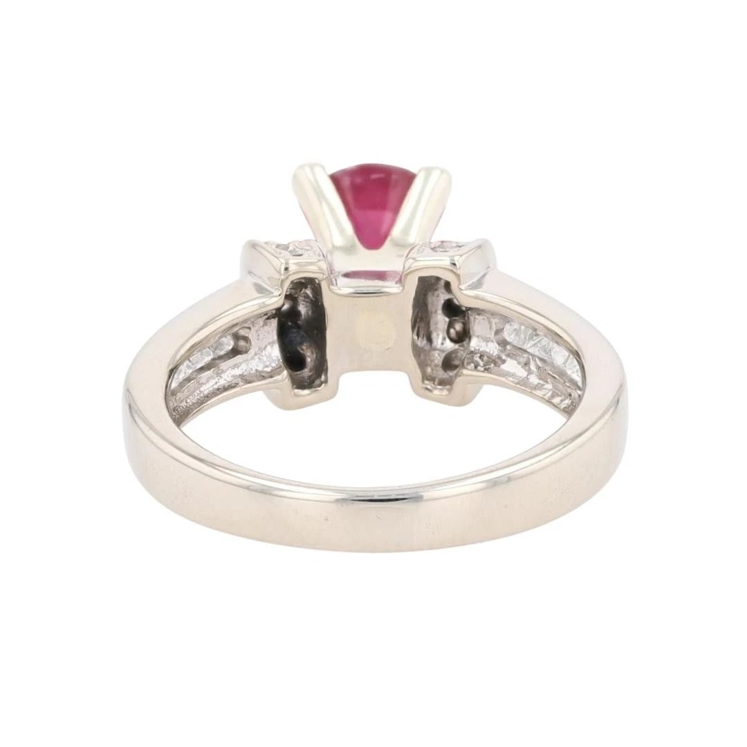 OVAL CUT RUBY W/ DIAMOND ACCENTS STATEMENT RING - 5