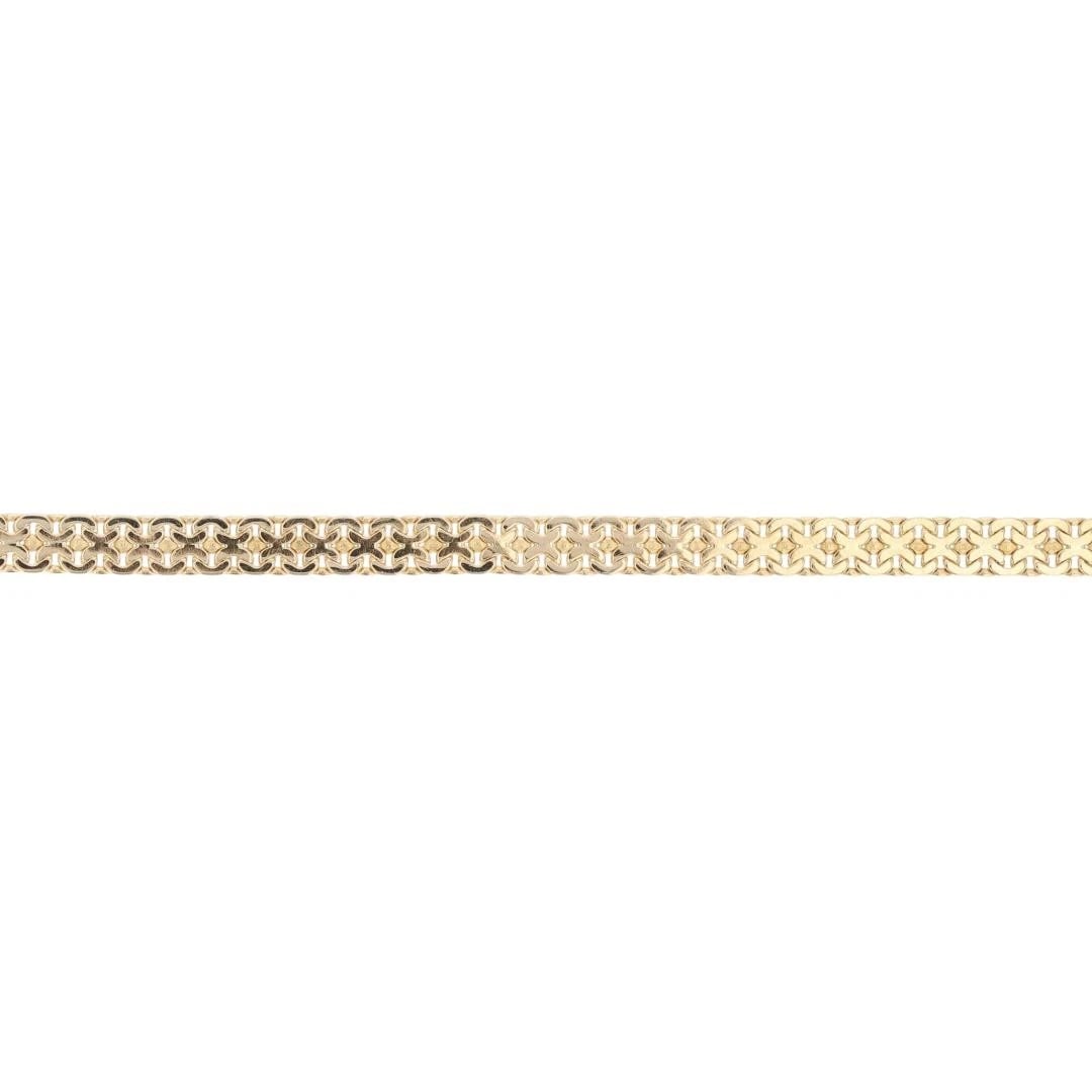 MESH FANCY LINK CHAIN BRACELET 14K YELLOW GOLD (1 of 5)
