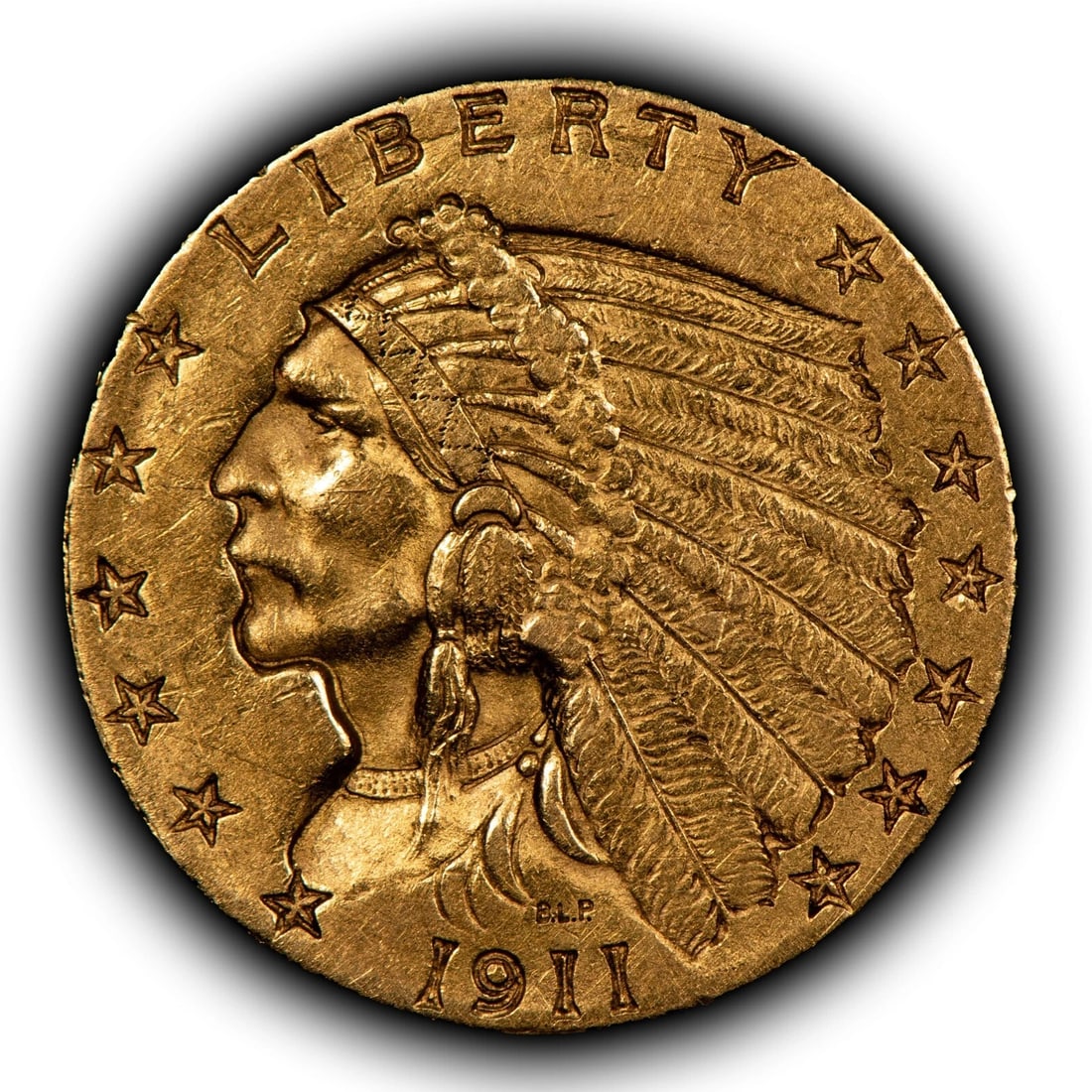 1911 G$2.50 INDIAN HEAD GOLD QUARTER EAGLE: 1911 G$2.50 Indian Head Gold Quarter Eagle Brand/Mint: U.S. Mint Year: 1911 Fineness: 0.9 Composition: Gold Coin: US Pre-1933 Gold Bullion Denomination: $2.50 Country of Origin: United St