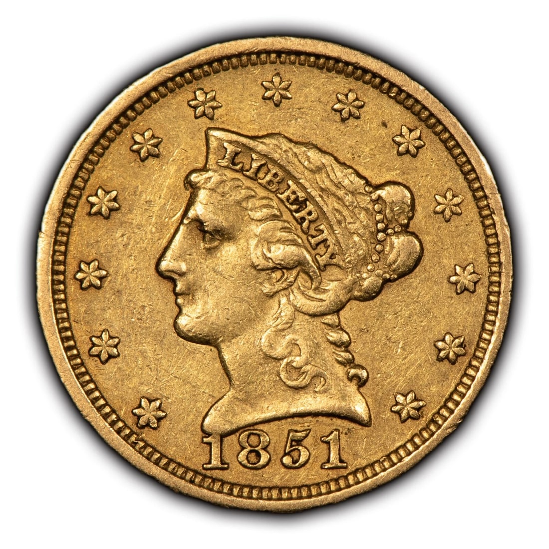 1851 $2.50 LIBERTY HEAD GOLD QUARTER EAGLE (1 of 2)