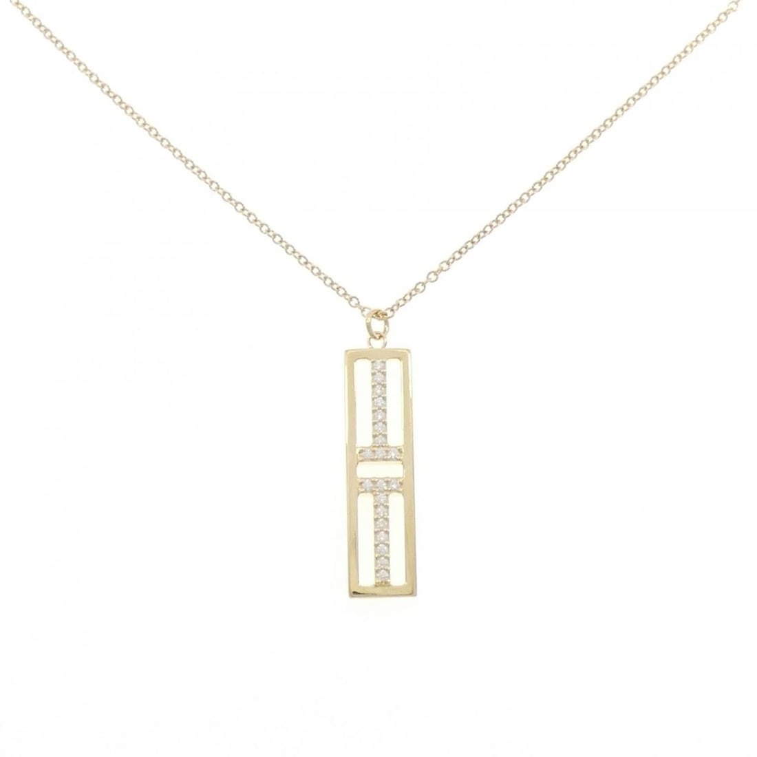 TIFFANY T TO OPEN VERTICAL BAR NECKLACE: Tiffany T To Open Vertical bar Necklace Brand: Tiffany Type: Necklace Material: 750 Yellow Gold Main Stone/Creation Natural Color: Yellow Gold Size: 40/46cm Accessories: None Accessories