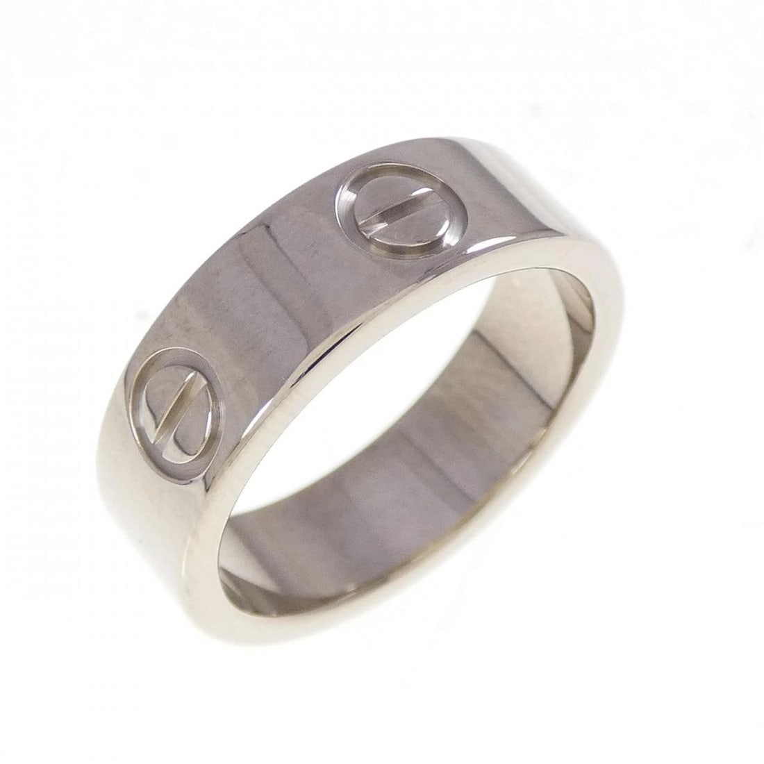 CARTIER LOVE RING: Cartier Love Ring Brand: Cartier Type: Ring Material: 750 White Gold Color: White Gold Size: 5 (US size) (49) Accessories: None Accessories Notice: When purchasing pre-owned goods, please