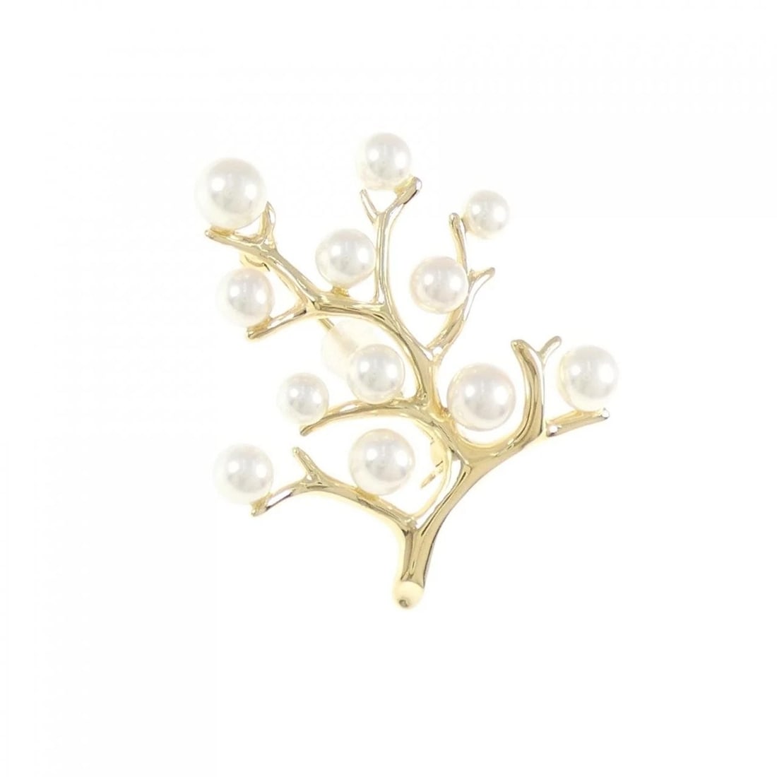 MIKIMOTO KOFUKU NO KI BROOCH: MIKIMOTO Kofuku no ki Brooch Brand: MIKIMOTO Type: Pendant Brooch Material: K18 Yellow Gold Main Stone/Creation Akoya Pearl Color: Yellow Gold Size: ActualSize HxW: 33.9mmx29.7mm Accessories: