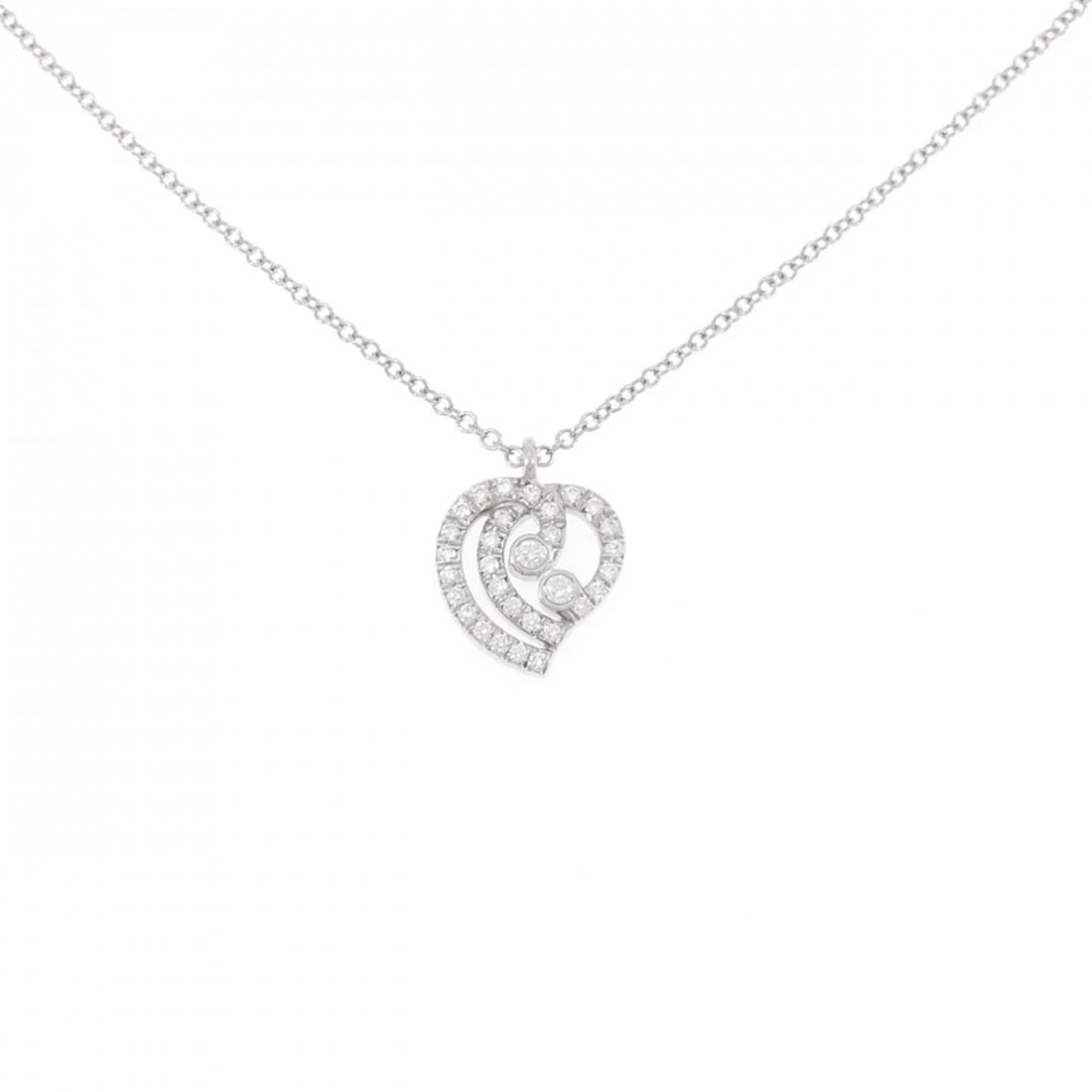TIFFANY ENCHANTMENT HEART NECKLACE: Tiffany Enchantment Heart Necklace Brand: Tiffany Type: Necklace Material: Platinum 950 Main Stone/Creation Natural Color: Platinum Size: 41cm Pendant top H x W: 12.4mmx9.5mm Chain Max. W: